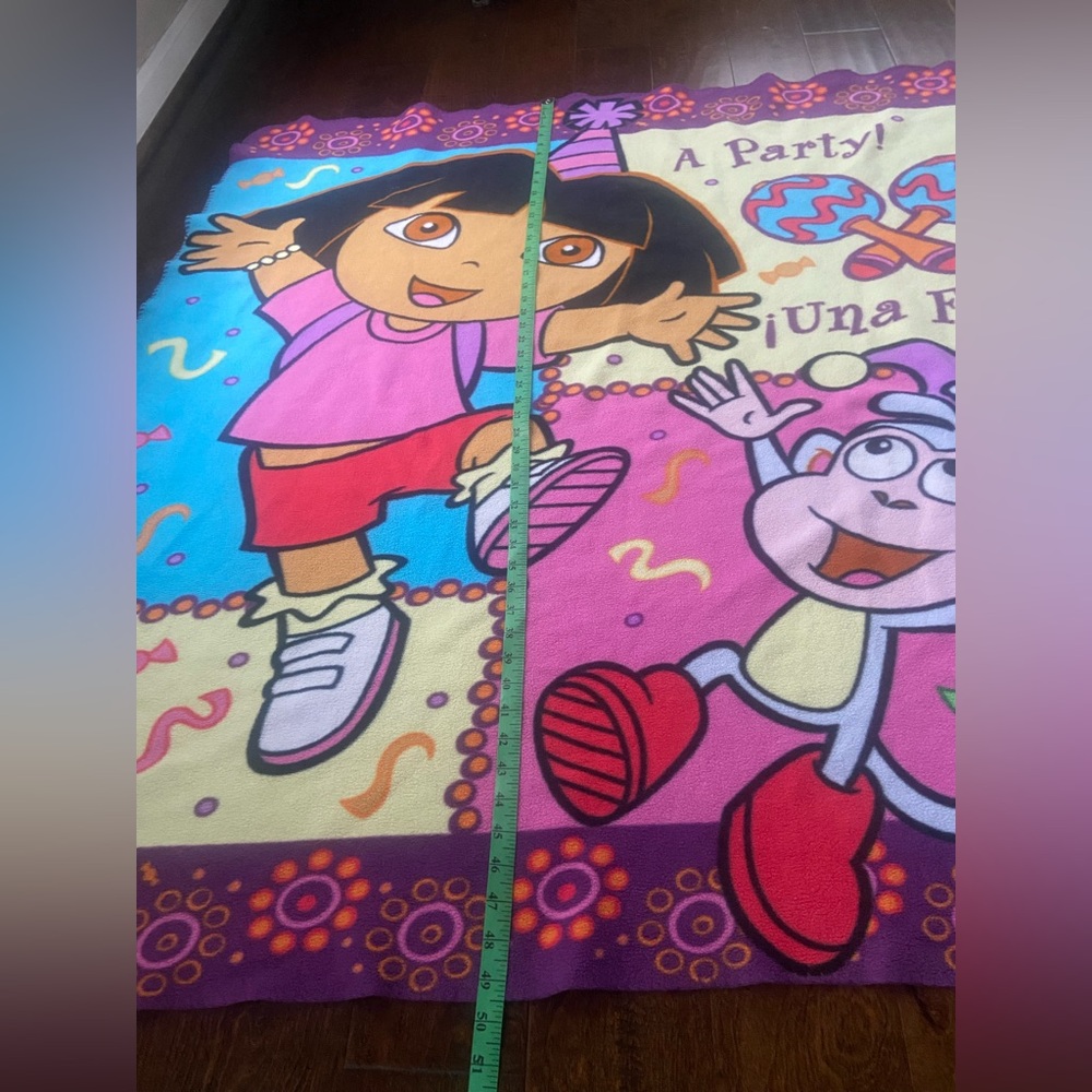 Vintage 2004 Dora the Explorer “Una Fiesta” “ A Party” blanket - Picture 3 of 7